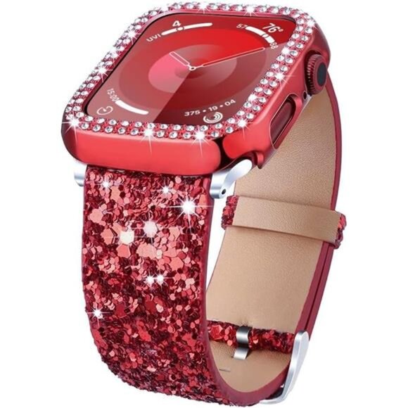 Accessories - Compatible For Apple Watch Band with Bling Diamond Case 38mm 40mm 41mm 42mm